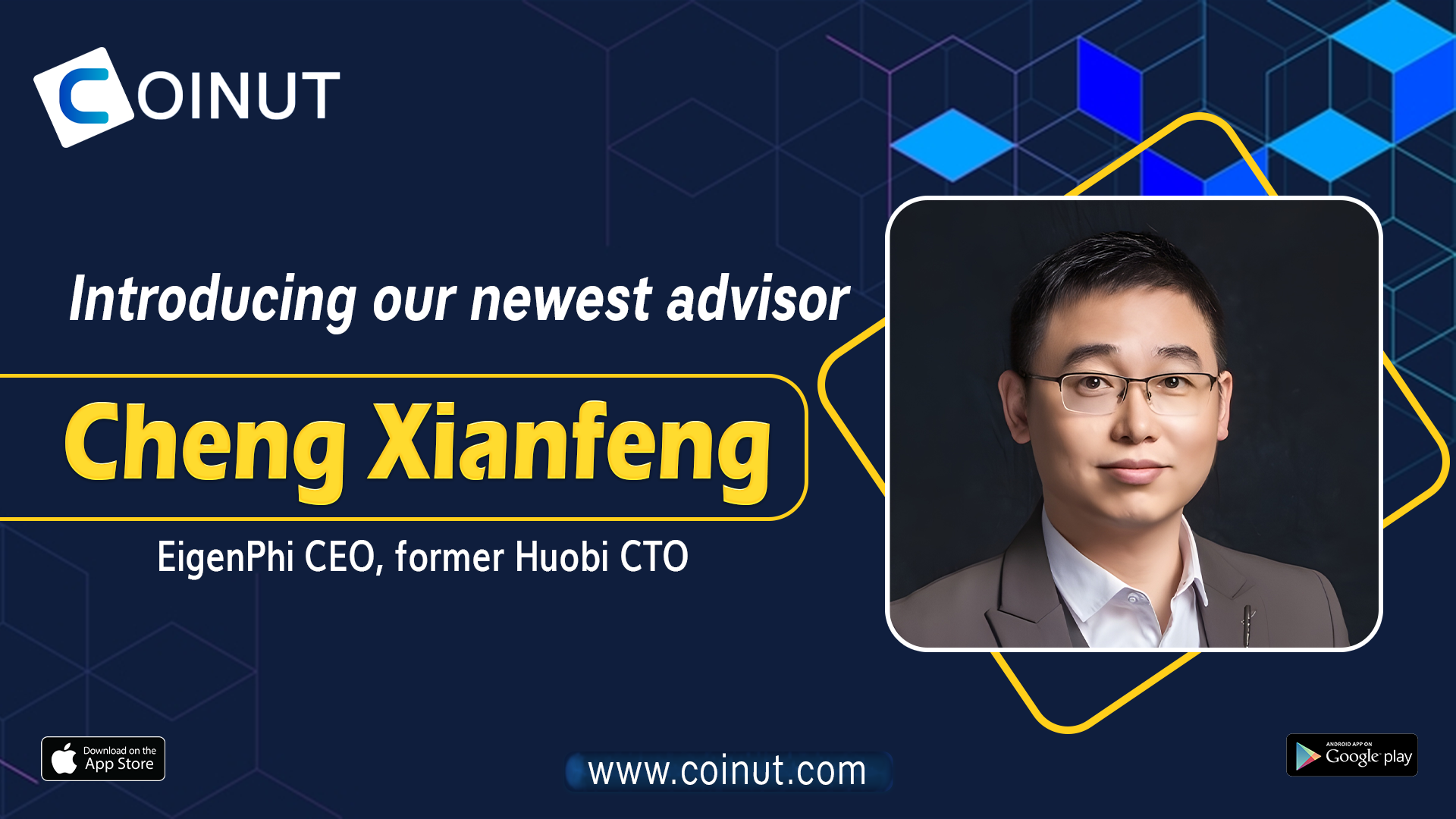Cheng Xianfeng, former CTO of Huobi, a top-3 crypto exchange, joined Coinut as an advisor