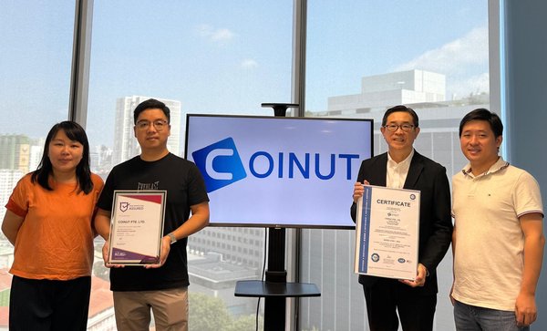 COINUT Secures ISO/IEC 27001:2022 Certification from TÜV SÜD and Data Protection Trustmark from IMDA
